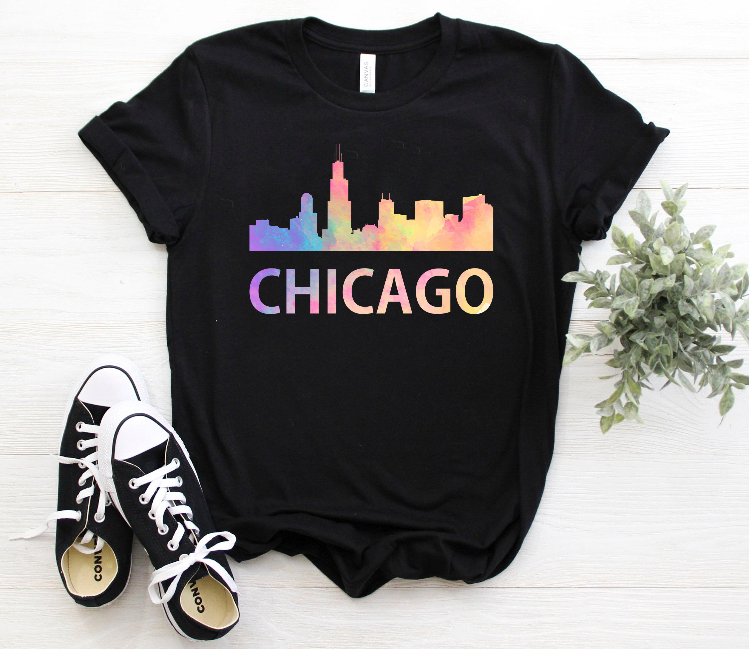 Chicago Skyline Vintage Retro TShirt Gift Chicago Illinois Chicago Tourist Gift Chicago